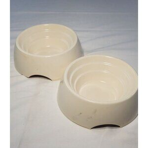 Martha Stewart Pets Dog Food Bowl Non-Slip Easy Measuring White - Set of 2